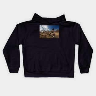 Senior farmer trimming trees Kids Hoodie